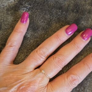 14k Dainty Rose Gold With Moonstone Stacking Ring, Sz 5.75